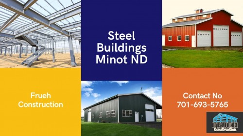 Frueh Construction is a trusted builder, constructing long-lasting steel buildings and other structures in Minot, ND to serve an array of functions. Call at 701-693-5765!